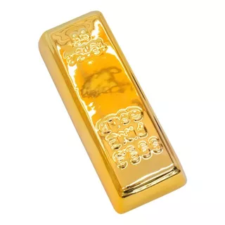 Enfeite Decorativo Barra De Ouro Dourada Em Resina - 18.5cm Cor Dourado