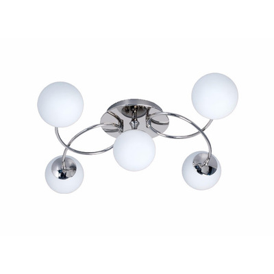 Plafon 5 Luces Relleu 1541 Apto Led G9 Acero Y Vidrio Rd