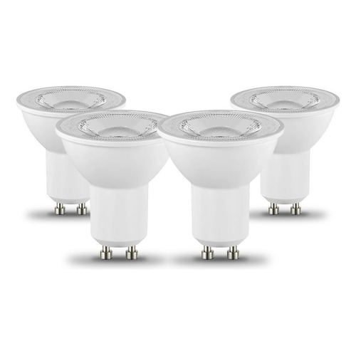 Lampara Led Dicroica Gu10 5w 6000k 3500k Fria Calida Pack X4 Color de la luz Blanco frío