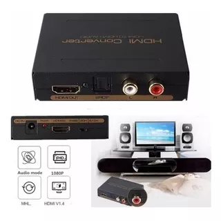 Extractor De Audio Hdmi 1080p + Audio Rca Optico