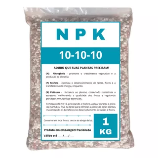 Fertilizante Npk 10-10-10 Plantas Adubação Floração 1kg