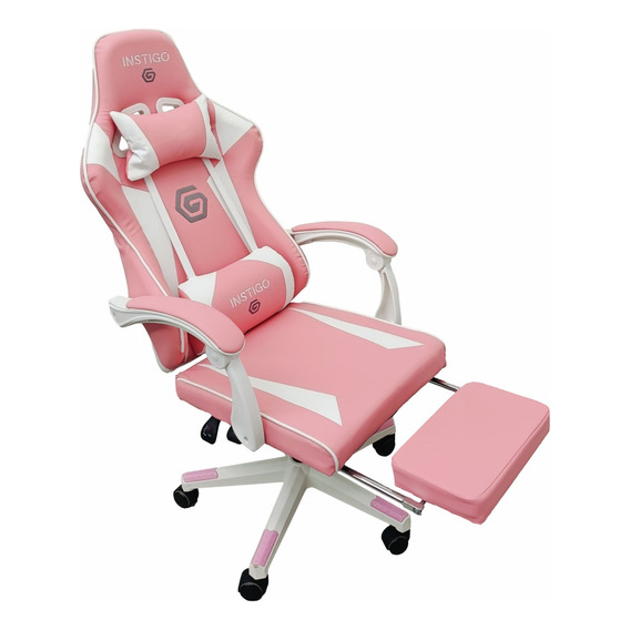 Silla Gamer Ergonómica Reclinable Instigo Gaming Ig642 Color Rosa