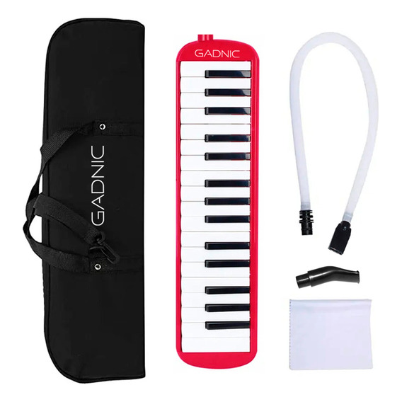 Organo Melodico Flauta De 32 Teclas Gadnic + Funda Accesor Color Rojo