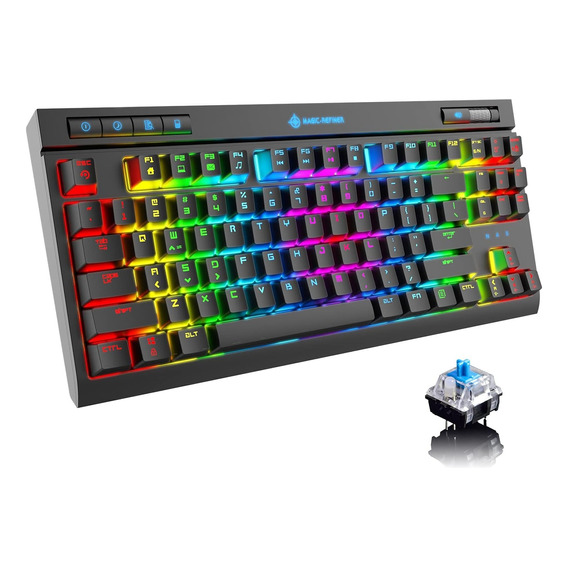 Teclado Mecanico Gaming Tkl Premium Rgb - Blue Switches