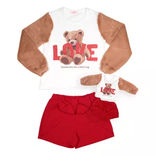 Conjunto Infantil Teddy Love Ma0199 Mais A Roupa Da Boneca