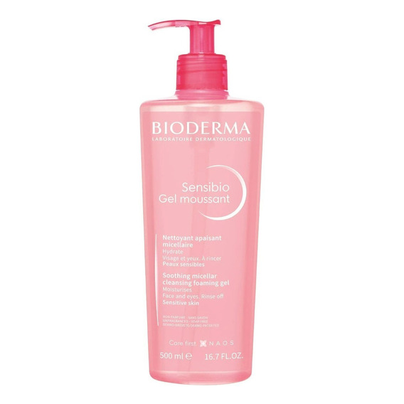 Gel Moussant Bioderma Sensibio Gel Moussant Micelar día/noche para piel sensible de 500mL/500g +12 años