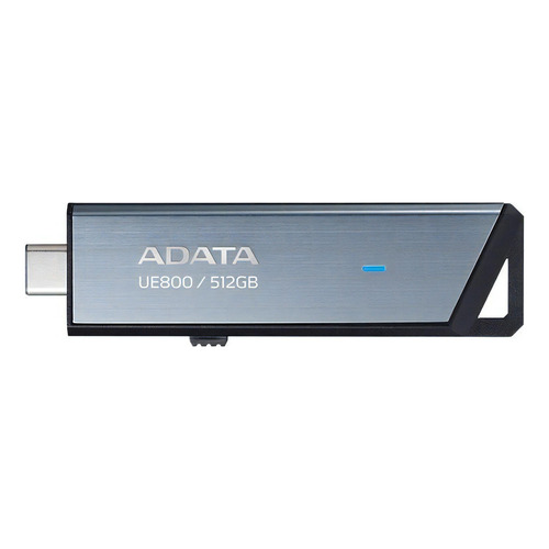 Memoria Usb-c 512gb Adata Aue800 Flash Drive 3.2 Plata Color Plateado