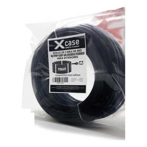 50 M Cable Red U/ftp Xcase Cat 6a 500 Mhz Uso Exterior
