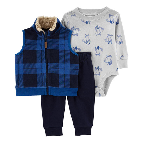 Set Carters 3p Chaleco De Micropolar Con Cuello Corderito Ub