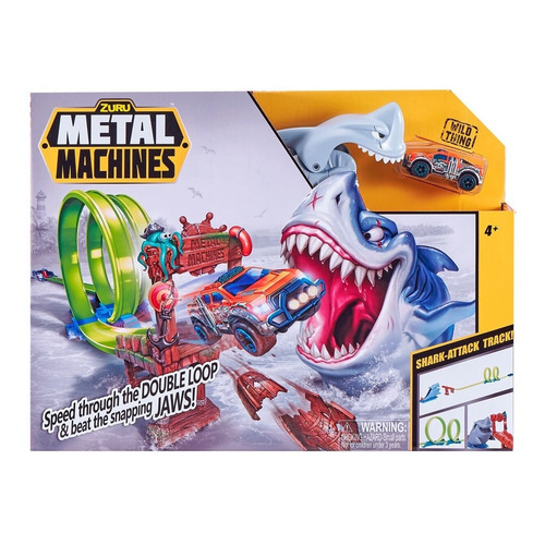 Pista De Autos Juguete Lanzador Metal Machines Shark 7056 Color Multicolor