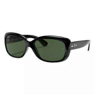 Anteojos De Sol Polarizados Ray-ban Jackie Ohh Standard Con Marco De Nailon Color Gloss Black, Lente Green De Cristal Clásica, Varilla Gloss Black De Nailon - Rb4101