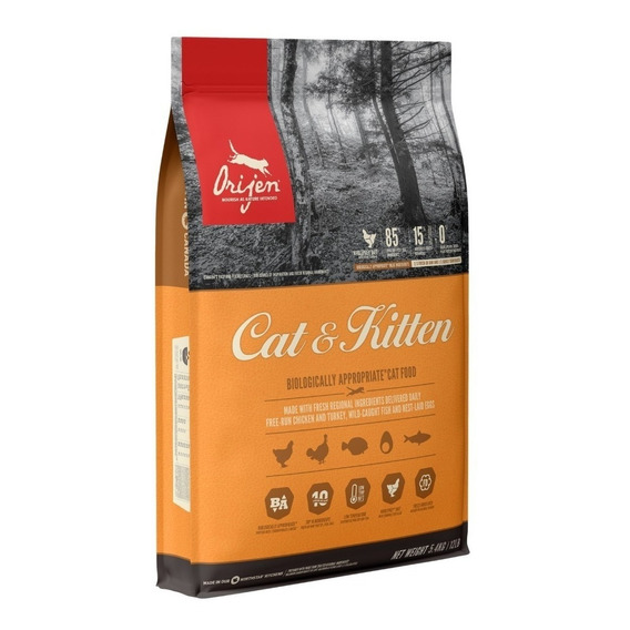 Orijen Original Cat & Kitten alimento para gato sabor mix en bolsa de 1.8kg