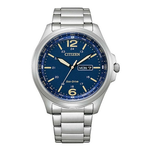 Reloj Citizen Ecodrive Analog Aw011082l Hombre Azul Azul Plateado