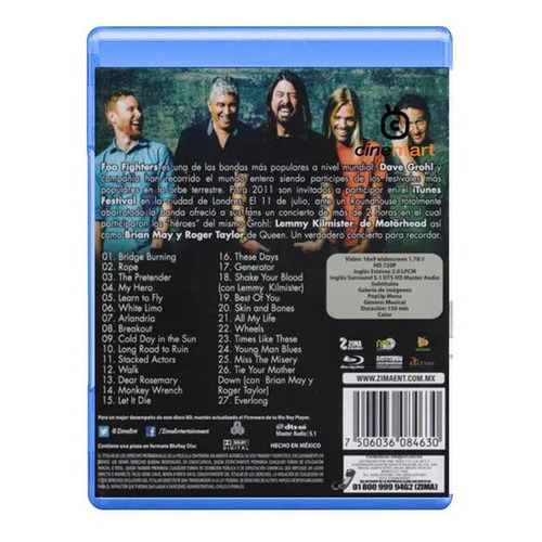 Foo Fighters Itunes Festival Concierto Bluray