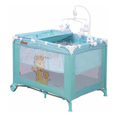 Cuna Corral D Bebe Zoo Baby Movil Musical Color Azul