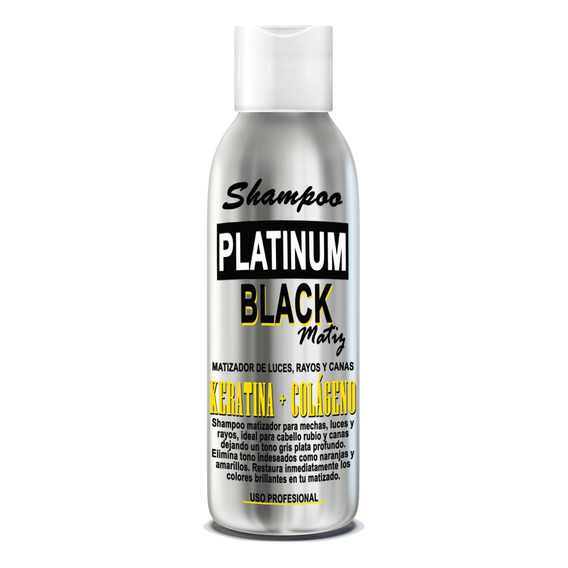 Shampoo Gris Plata Matizador Cabello Platinum Black 250ml  