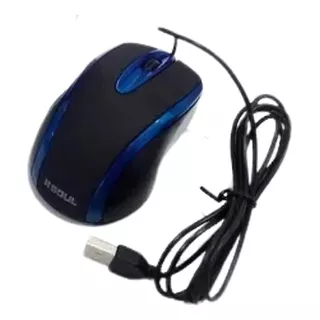 Mouse Para Pc Escritorio Con Cable Usb Soul Office 1000dpi Color Azul