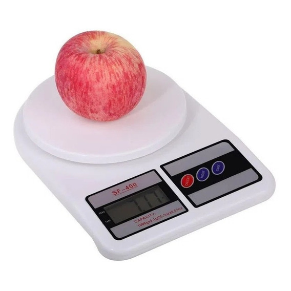 Balanza Pesa Gramera De Cocina Digital Hasta 10kg Blanca