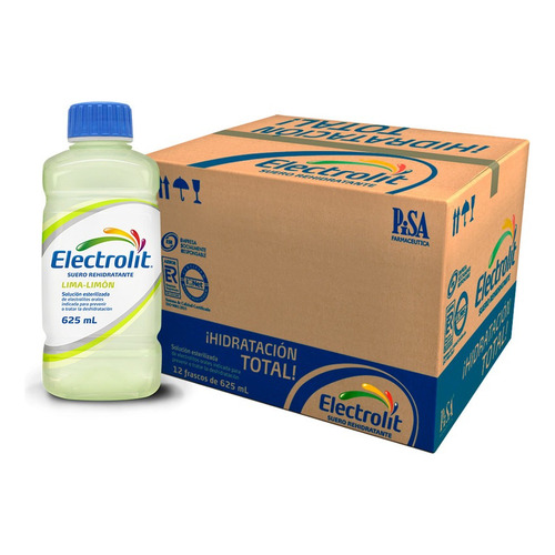 Pack X 12 Sueros Rehidratantes Electrolit Lima-limon 625 Ml