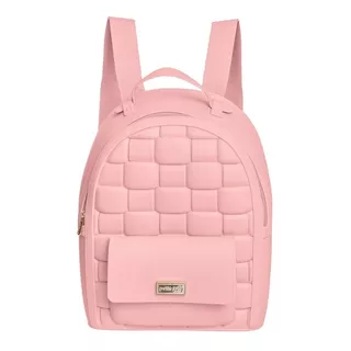 Mochila Petite Jolie Nude Zíper Bolso Frontal Promoção Top