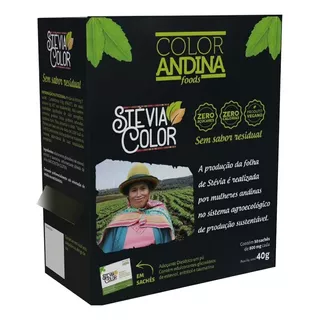 Adocante Stevia Color Andina Sache 100% Natural 50sac.x800mg