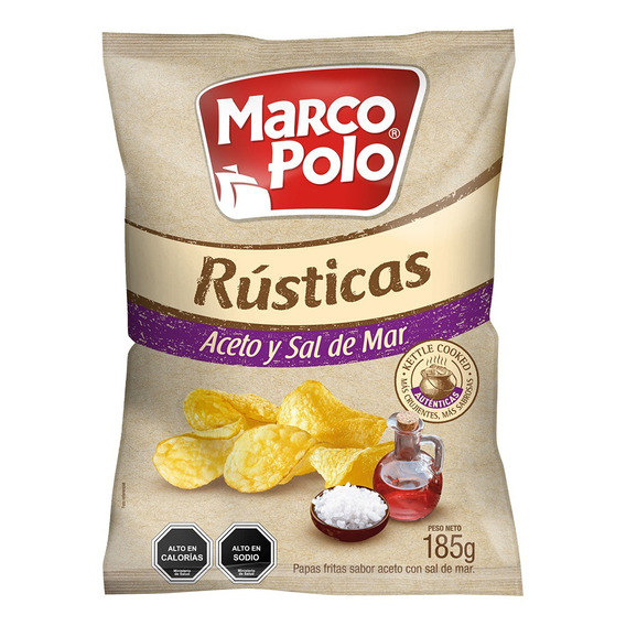 Papas Fritas Rústicas Aceto Y Sal De Mar Marco Polo 185g