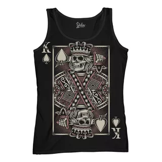 Camiseta Regata Plus Size Rei Caveira Baralho