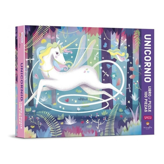 Unicornio Libro Y Puzzle 100 Piezas Sassi
