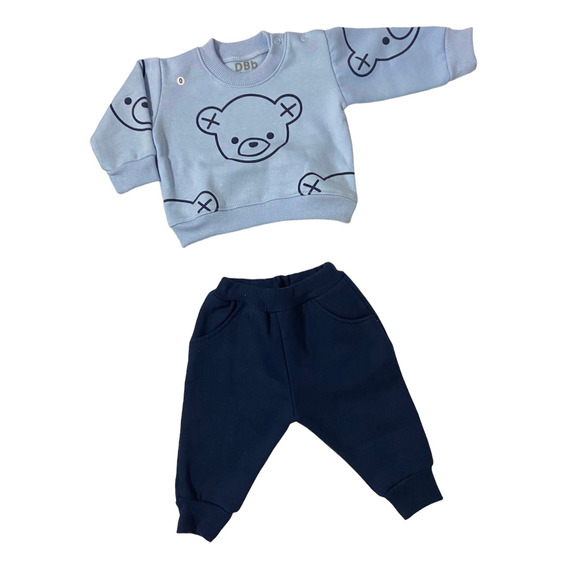 Conjunto Buzo 2 Piezas Franela Oso Para Niño