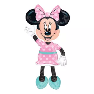 Minnie Mouse Mimi Rosa Pink Globo Caminante Awk Metalico Myl