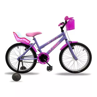 Bicicleta Infantil Feminina Aro 20 Cadeirinha Boneca Bella
