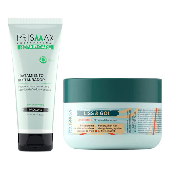 Kit Prismax Alisado Sin Formol Liss And Go + Tratamiento    