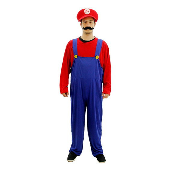 Disfraz De Mario Bros Con Bigotes Adulto