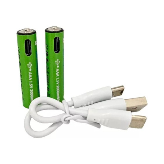 Batería Recargable Pila Con Cable Usb Triple A