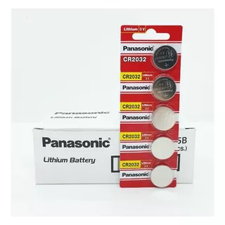 Cartela Bateria Moeda Panasonic Cr2032 3v Lithium 5 Unid.