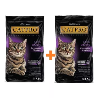 Alimento Catpro Indoor/castrado 7.5 Kg X 2 Unidades