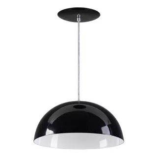 Luminária De Teto Rei Da Iluminação Meia Lua 40 Cor Preto-brilhante/branco 110v/220v