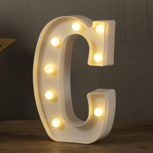 Letras Y Números 3d Luces Foco Lampara Decorativa Abecedario Color C