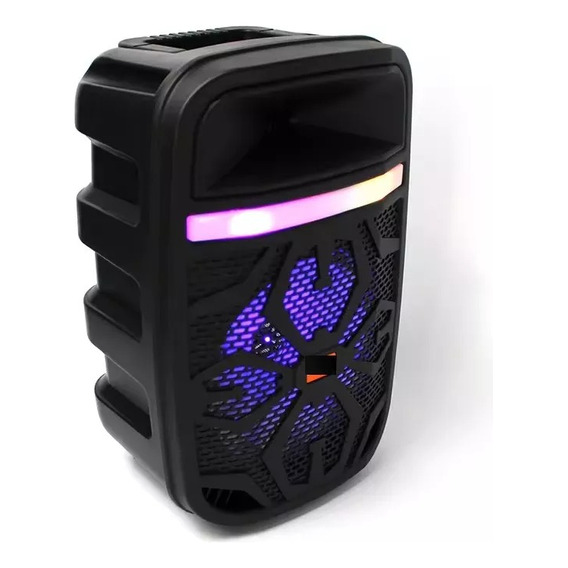 Parlante Portatil Negro 8 Pulgadas Con Tripode Luces Rgb