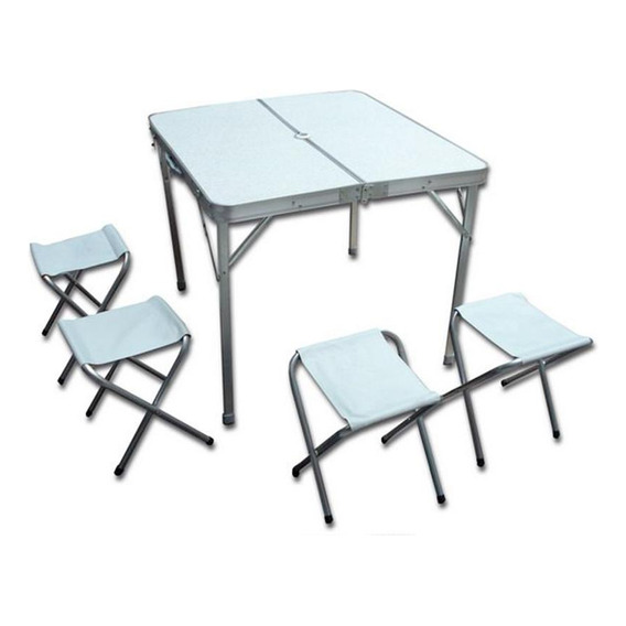 Mesa Plegable De Camping Arye + 4 Bancos Gran Oferta