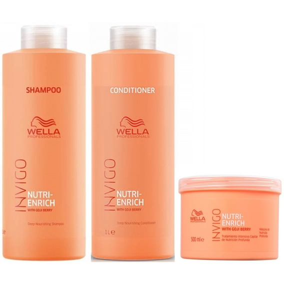 Shampoo 1000ml + Conditioner +masc Wella Invigo Nutri Enrich