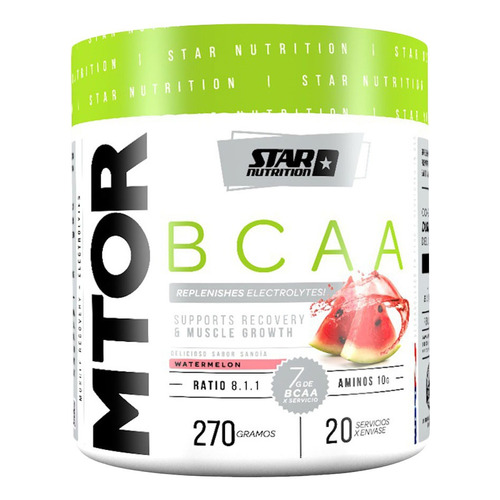 Mtor Bcaa 270 Gr Formula Mejorada Star Nutrition Sabor Watermelon