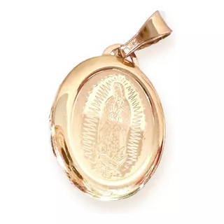 Medalla Chica Oval 1.7cm Virgen Guadalupe Laser Cc D Oro 10k