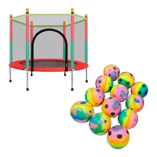 Trampolín Con Red Seguro Cama Elástica Niño Niña Mvdsport