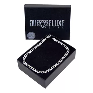 Pulsera Hombre Barbada Ad 4mm Deplataley.925 Duodeluxejoyas®