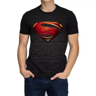 Camisa Camiseta Superman Preta Super Homem Series Herois