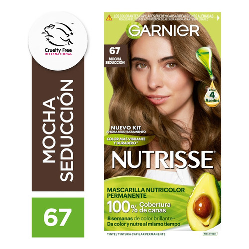 Kit De Tintura Permanente Nutrisse De Garnier Tono Tono 67 Mocha Seducción