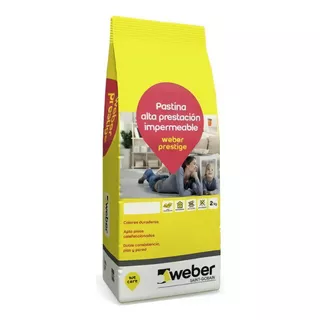 Pastina Weber Prestige 2kg Antihongo Impermeable Porcelanato Color Teja