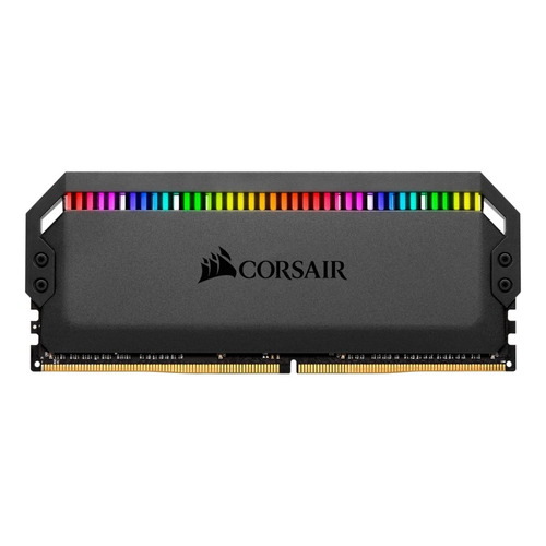 Memoria RAM Dominator Platinum RGB gamer color negro 16GB 2 Corsair CMT16GX4M2C3200C16