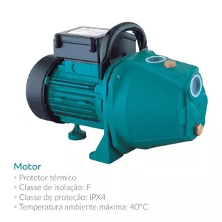 Motobomba Bombar Agua Periferica Autoaspirante 1,5 Cv Lepono Cor Azul Fase Elétrica Monofásica 220v